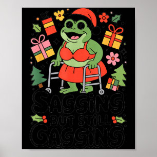 Slappe Maar Nog Steeds Grappige Kerst Kikker Hol Poster