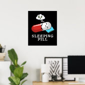 Slappil Funny Medicine Pun Dark BG Poster (Thuiskantoor)
