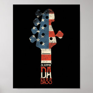 Slappin Da Bass Gitaar Speler T Shirt voor Muzikan Poster