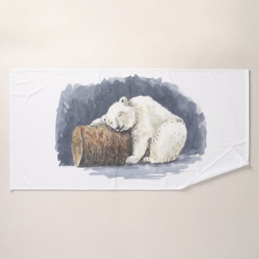 Slappolair beer, waterverf kunst bad handdoek (Badhanddoek)