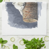 Slappolair beer, waterverf kunst theedoek (Gevouwen)