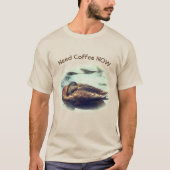 Slapy Duck heeft koffie nodig T-shirt (Voorkant)