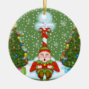 Slapy Elf kerstversiering Keramisch Ornament