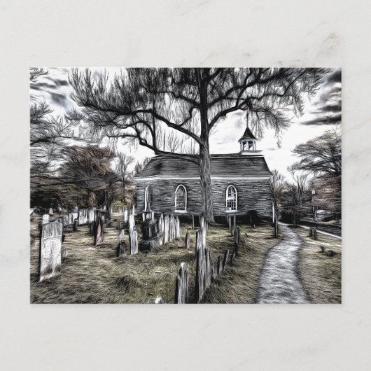 Slapy Hollow Church Art Briefkaart (Voorkant)