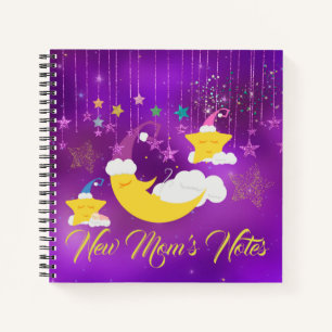 Slapy Moon & Stars Paarse Starry Sky Notitieboek