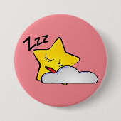 Slapy Yellow Star-Button Ronde Button 7,6 Cm (Voorkant)