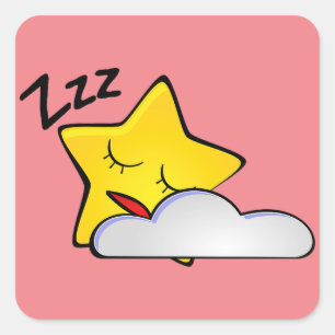 Slapy Yellow Star-Sticker Vierkante Sticker