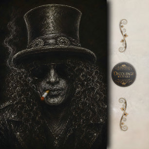 Slash Rock Legende Portret Decoupage Tissuepapier