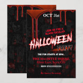 Slasher Halloween uitnodiging (Voorkant / Achterkant)