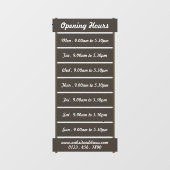 Slat Sign Effect Opening Uren venster Cling Raamsticker (Vel)