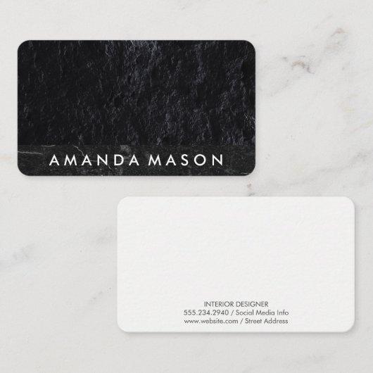 Slate Black Rock | Interne ontwerper Visitekaartje (Voorkant / Achterkant)