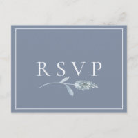 Slate Blue Botanische Trouw-RSVP Liedverzoek