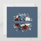 Slate Blue Burgundy White Ivory Boho Vrijgezellenf Kaart (Achterkant)