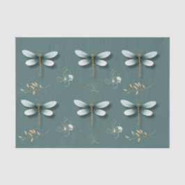 Slate Blue Dragonflies met Tarwe Tissuepapier