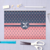 Slate Blue en Coral - Monogram Tissuepapier (Craft)