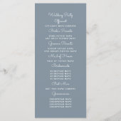 Slate Blue et Dusty Rose Floral Wedding Programmes (Dos)