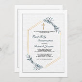 Slate Blue Ferns-uitnodiging Kaart (Voorkant / Achterkant)