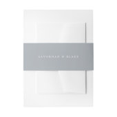 Slate Blue-Grey Personalized Wedding Uitnodigingen Wikkel (Voorkant Voorbeeld)