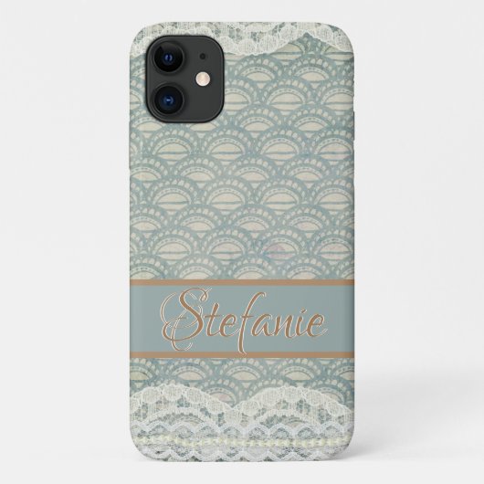 Slate Blue Lace II Case-Mate iPhone Case (Achterkant)