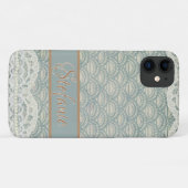 Slate Blue Lace II Case-Mate iPhone Case (Achterkant (horizontaal))