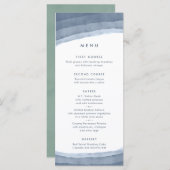 Slate Blue Ombre | Minimalistisch Boho Wedding Menu (Voorkant / Achterkant)