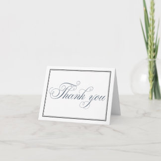 Slate Blue Script dank u blanco Kaart