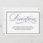 Slate Blue Script Wedding Directions Enclosure Kaart (Voorkant)