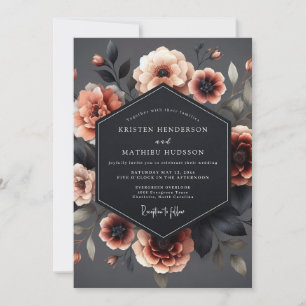 Slate Blush Chiaroscuro Bruiloft Kaart