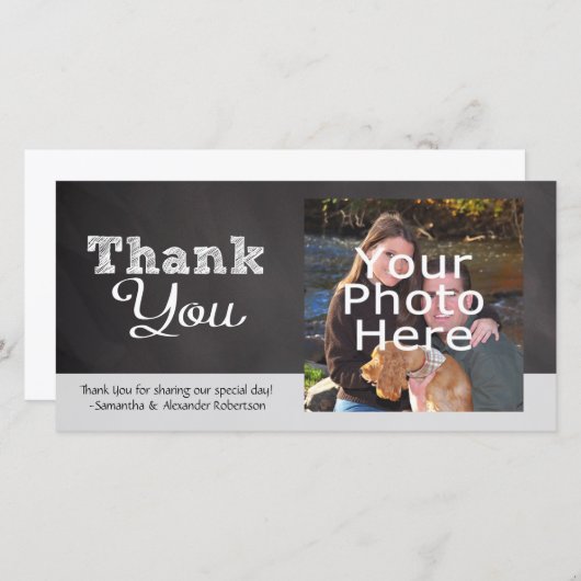 Slate Chalkboard-look bruiloft dank u Bedankkaart (Voorkant / Achterkant)