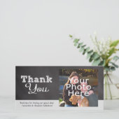 Slate Chalkboard-look bruiloft dank u Bedankkaart (Staand voorkant)