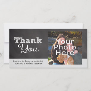 Slate Chalkboard-look bruiloft dank u Bedankkaart