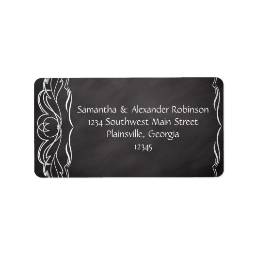Slate Chalkboard Wedding Etiket (Voorkant)