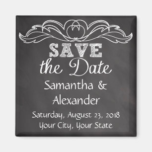 Slate Chalkboard Wedding Save the Date Magneet
