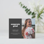 Slate Congrats Grad Photo Graduation Invitation (Debout devant)