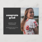 Slate Congrats Grad Photo Graduation Invitation (Devant)