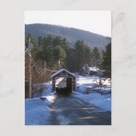 Slate Covered Bridge, Swanzey NH Briefkaart (Voorkant)