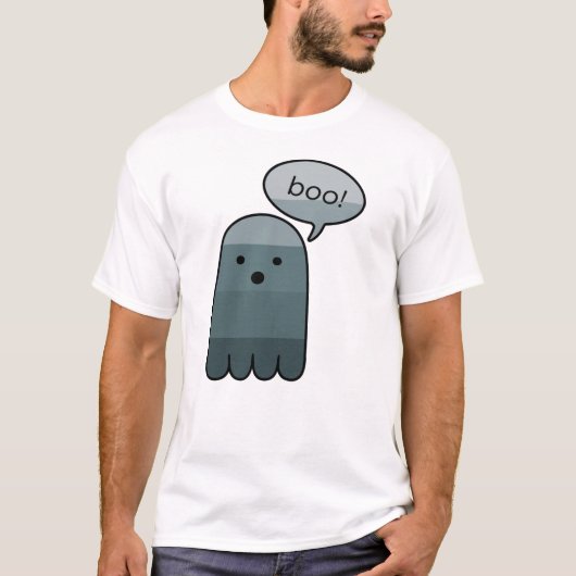 Slate Gray Boo Ghost Halloween T-shirt (Voorkant)