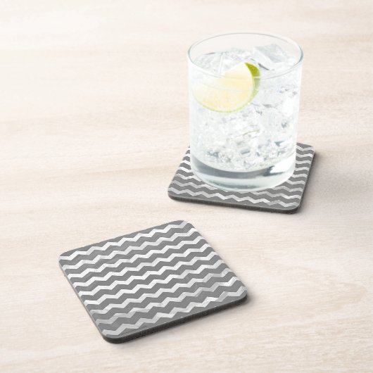 Slate Gray Chevron Pattern Bier Onderzetter (Rechterzijde)