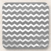 Slate Gray Chevron Pattern Bier Onderzetter (Voorkant)