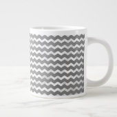 Slate Gray Chevron Pattern Grote Koffiekop (Rechts)