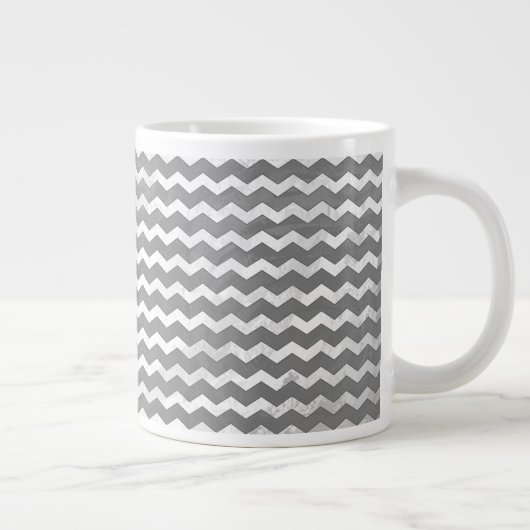 Slate Gray Chevron Pattern Grote Koffiekop (Rechts)