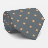 Slate Gray Coffee Latte Diamond Polka Dot Pattern Stropdas (Opgerold)