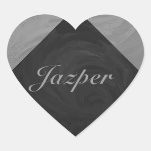 Slate Gray Monogram Hart Sticker