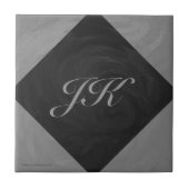 Slate Gray Monogram Tegeltje (Voorkant)