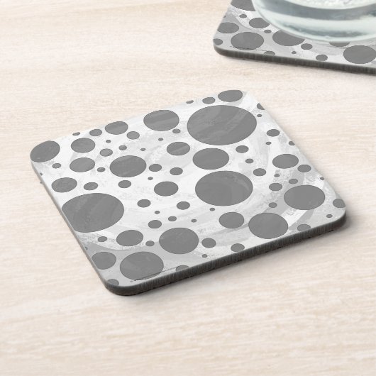 Slate Gray Polka Dot Pattern Bier Onderzetter (Linkerzijde)