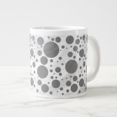 Slate Gray Polka Dot Pattern Jumbo Mok (Voorkant rechts)
