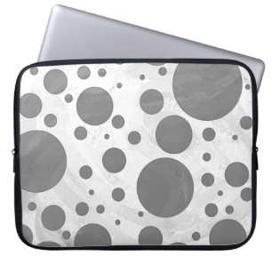 Slate Gray Polka Dot Pattern Laptop Sleeve