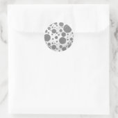 Slate Gray Polka Dot Pattern Ronde Sticker (Tas)