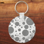 Slate Gray Polka Dot Pattern Sleutelhanger (Voorkant)