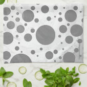 Slate Gray Polka Dot Pattern Theedoek (Gevouwen)